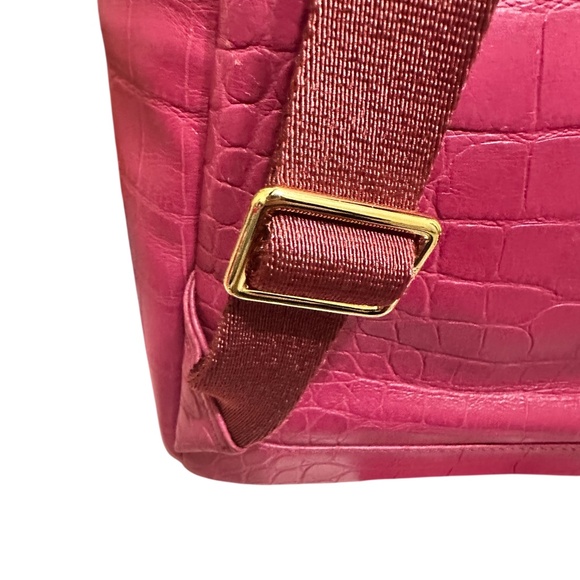 MCM Croc Embossed Pink full size Back Pack - Picture 12 of 16